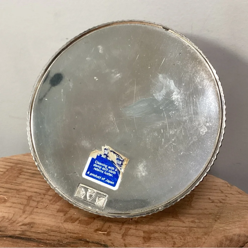 🔵 Vintage - Made In Japan - Silver Plate Wine Bottle Coaster - Candle Holder